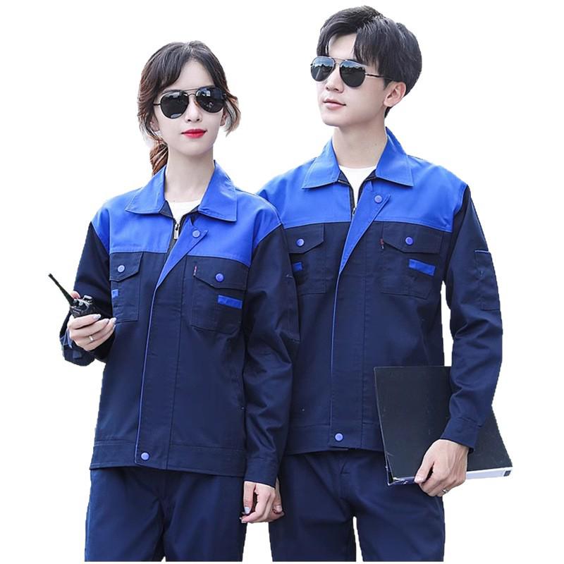 Men's Wear-Resistant Long Sleeve Workwear Set for Spring & Autumn: Ideal for Workshop, Auto Repair, Construction, and Electrical Mechanic Jobs.