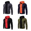 Men Fall Winter Hoodie Colorblock Drawstring Long Sleeves Big Pocket Hooded Retro Thin Loose Daily Wear Casual Sport Top