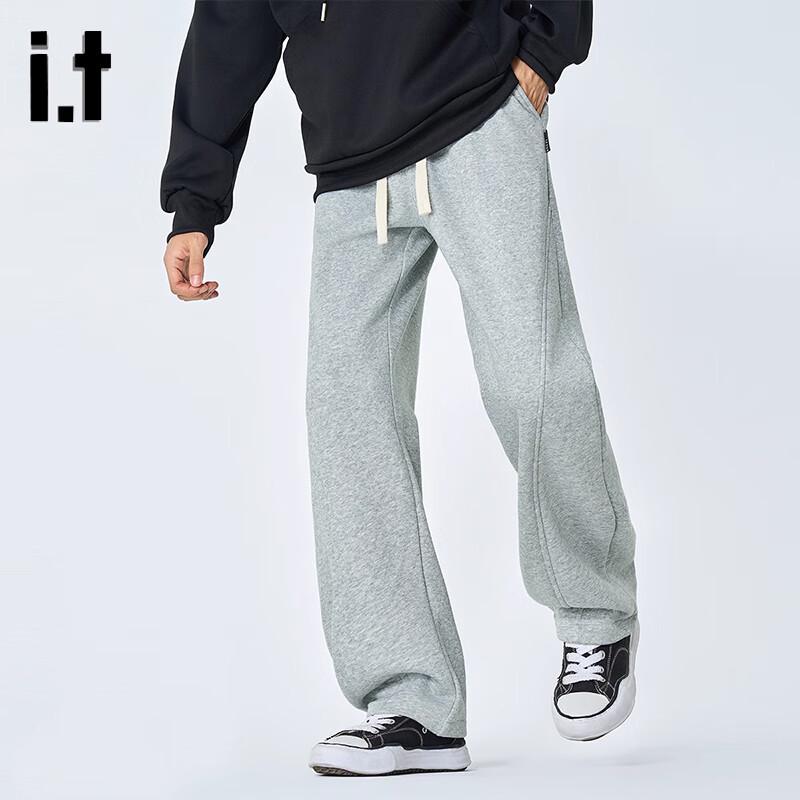 

Izzue Unisex Casual Straight Wide-Leg Drape Trousers L