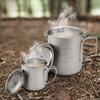 400ml 750ml Cup Set Ultralight Titanium Cup Hanging Pot Set Outdoor Portable Water Cup Foldable Handle