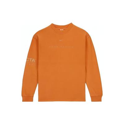 Nike Nocta Collaboration FW23 Camiseta de gola redonda estampada de manga comprida unissex, laranja FQ6557-818