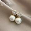 Girl‘s French Romantic Simple Inlaid Zircon Round Pearl Earrings 2026 New Fashion Jewelry Luxury Accessories for Women‘s Earstud