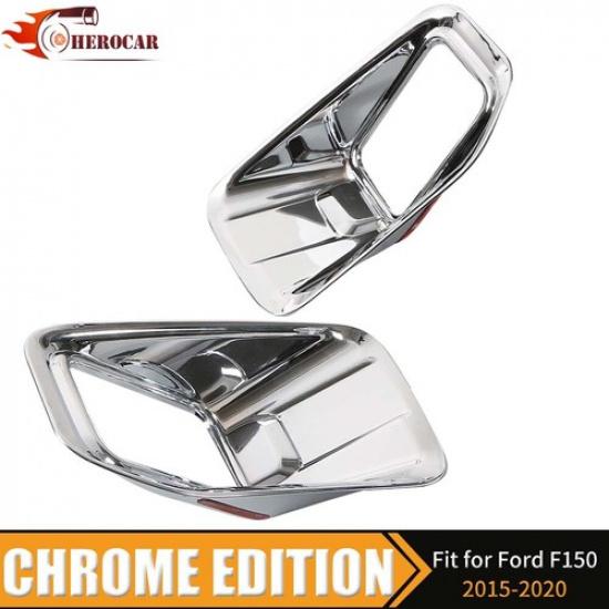 For 2015-2017 Ford F150 XLT Chrome Front Bumper Fog Light Lamp Cover Trim Fit | Right | Painted | Adhesive | 1 Year Manufacturer Warranty