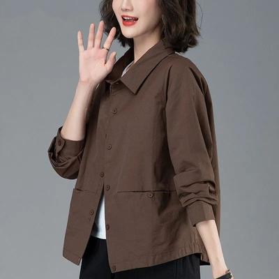 Women's Jacket Single-layer Stand-up Collar Short Jacket Plus Size Casual Jacket Outdoor Windproof Jacket