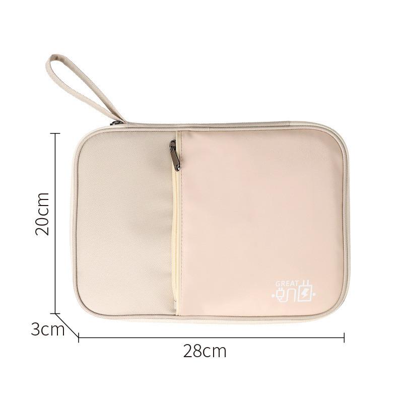 

Storage Case Earphone Multifunctional Organizer Bag Handbag Portable Convenient бежевый