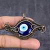 Blue Evil Eye Handmade Copper Wire Wrap Jewelry Pendant 1.77" r4P78
