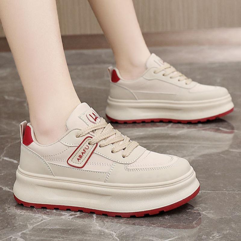Fashion Spring New Women Small White Shoes 2025 Trendy Thick Bottom Womans Casual Sneakers Vulcanized Shoes Student Board Shoe De Mujer