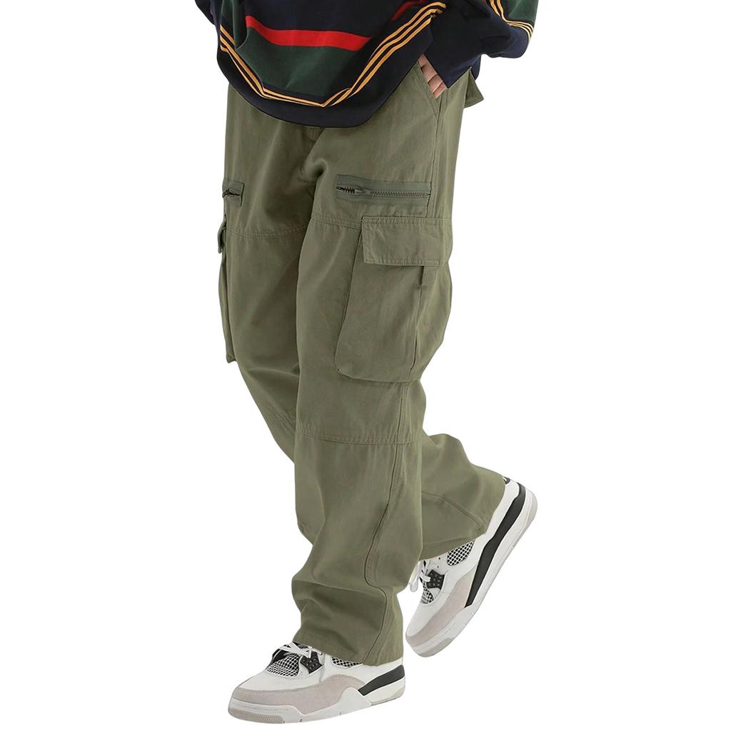 Men's Overalls Drawstring  Multi Pocket Casual Pants Hiking Pants Cotton Twill Pants