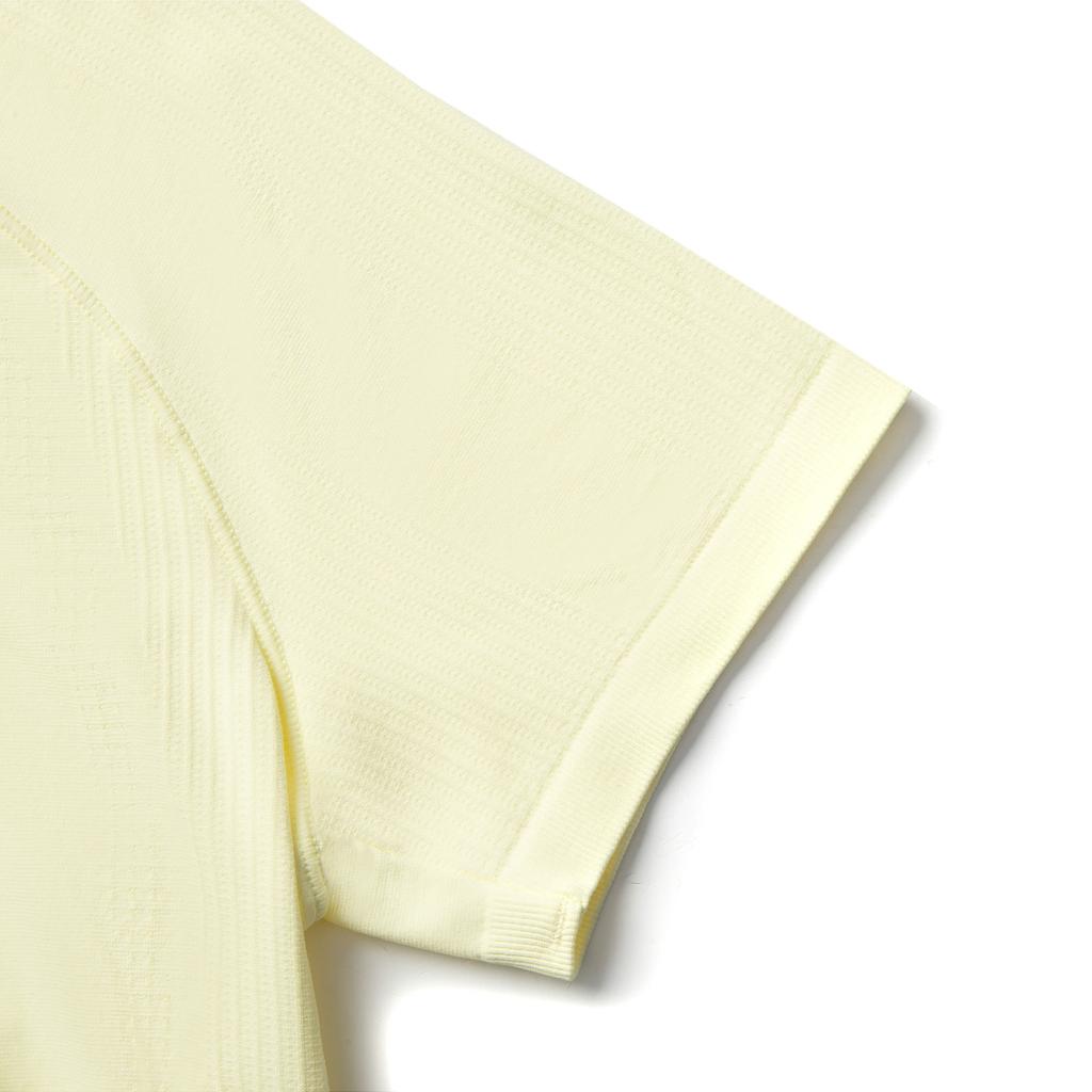 Li Ning Fitness Series Round Neck Sports T-Shirt Solid Color Short Sleeve Women Tops Pale-Goose-Yellow ATSV130-2