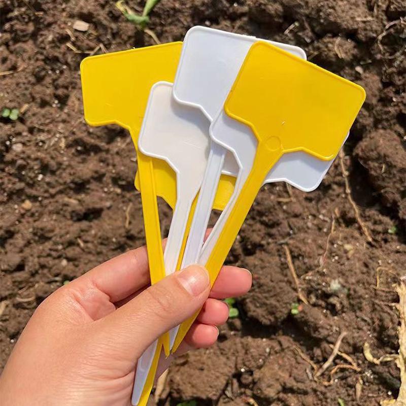 Waterproof T-shaped Plastic Plant Labels Garden Tags Nursery Plant Markers Name Tags for Flower Pots Bonsai Gardening Accessories