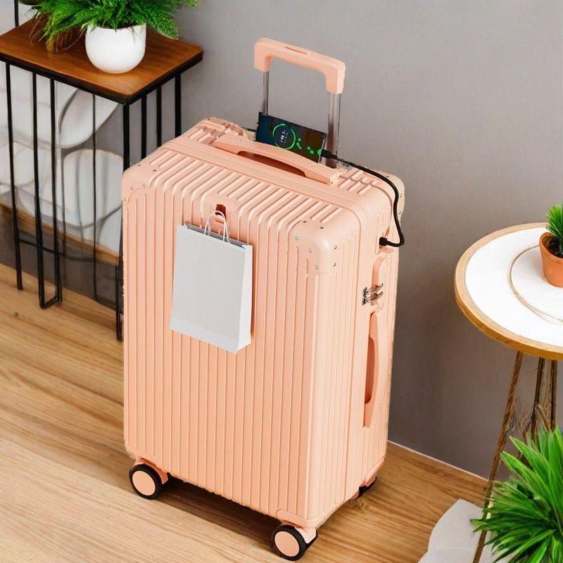 Front Hook Trolley Luggage Case for Students, Large Capacity Travel Case, Secure Men's Password Suitcase