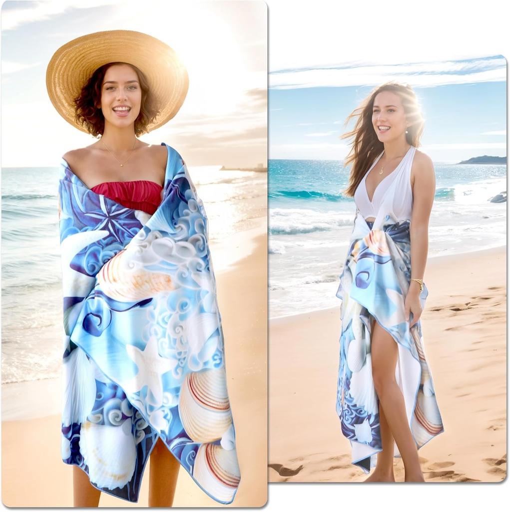 1PC Star Fish Pattern Beach Towel for Family Stuffs Friends Gifts Quick-Dry Sand Free For Bath Yoga Beach Camping Swimming GYM
