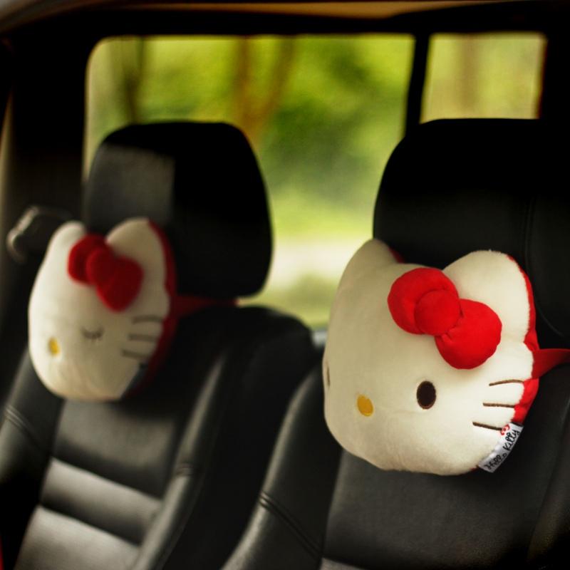 Kt Cat Headrest Japanese Style Stuffed Anime Hello Kitty Neck Pillow Car Seat Game Chair Decor Xmas Gifts Girl