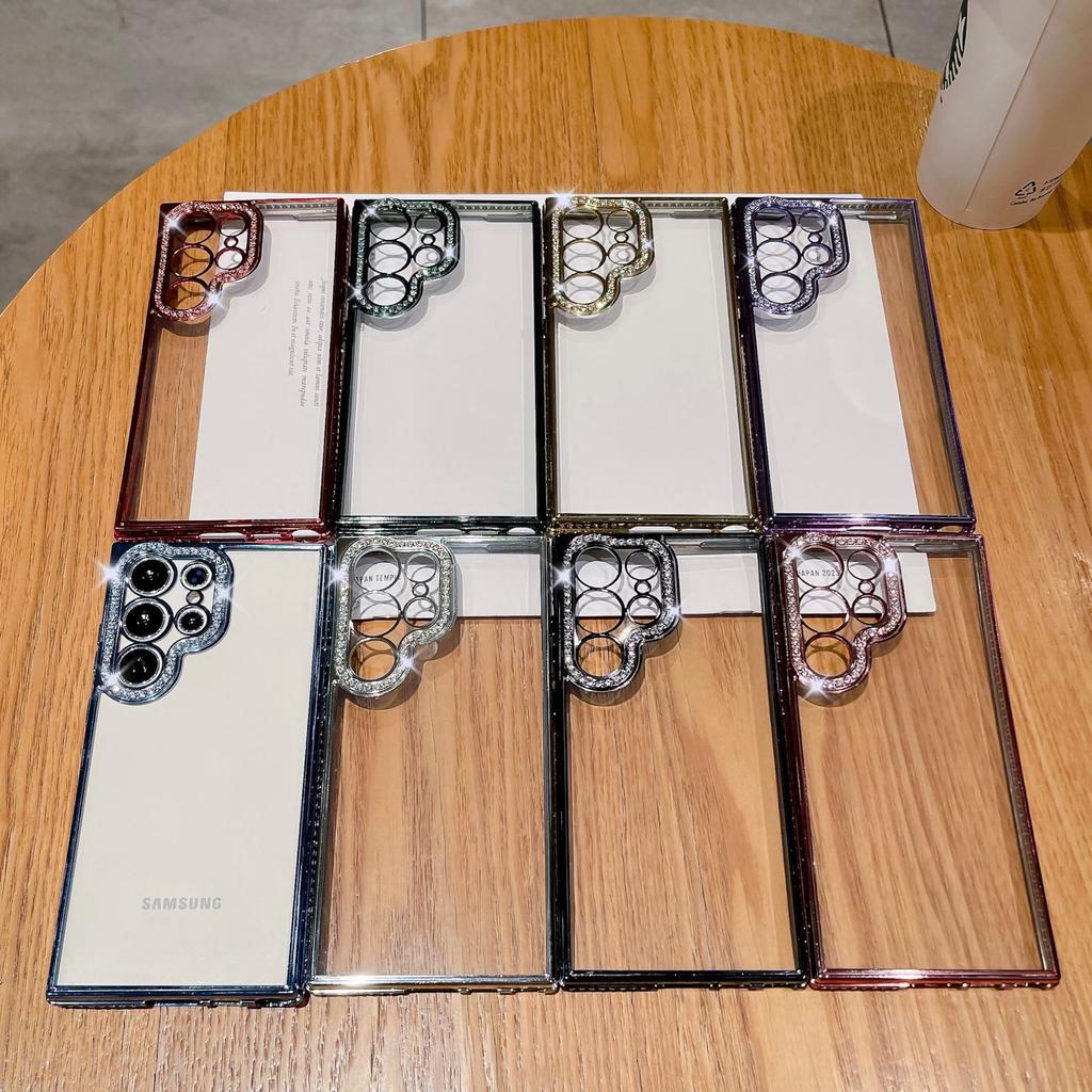 Etui na telefon komórkowy Samsung S24ultra z przezroczystego TPU, w całości pokryte galwanizowanymi cyrkoniami, jest odpowiednie dla S23plus i zapewnia pełną ochronę przed upadkami.