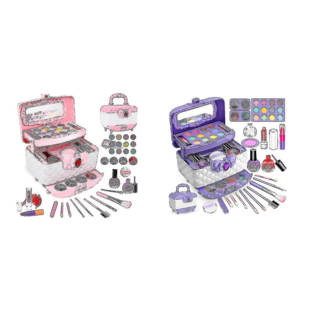 Kids Washable Makeup Girls Toys - Girls Makeup Kit For Kids Make Up Set Real Guanguan