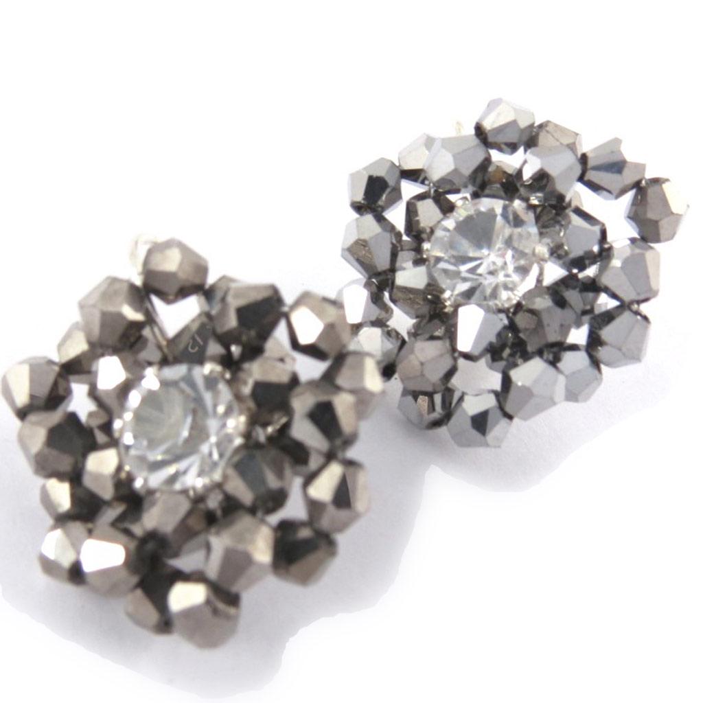 Les Trésors De Lily [K1109] - Designer-Ohrringe 'Mineralia' grau