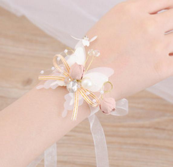 Golden Fairy Leaf Flower Pearl Headband - Elegant European Crown for Girls' Weddings