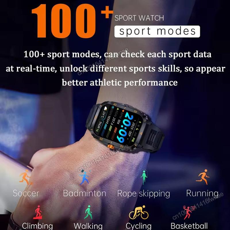 2025 Sport Smart Watch For Men 1.96'' Screen Blood Oxygen Bluetooth Call Watch 100+Sport Waterproof Smartwatch Man Reloj Hombre