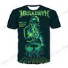 New Metal Rock Band Megadeth Skull 3d Print T-shirt Men Women Fashion Street Sports Short Sleeve Tops Tees Men Clothing Music