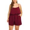 Tute da donna estive taglie forti senza maniche con scollo a V Tute corte Rompers