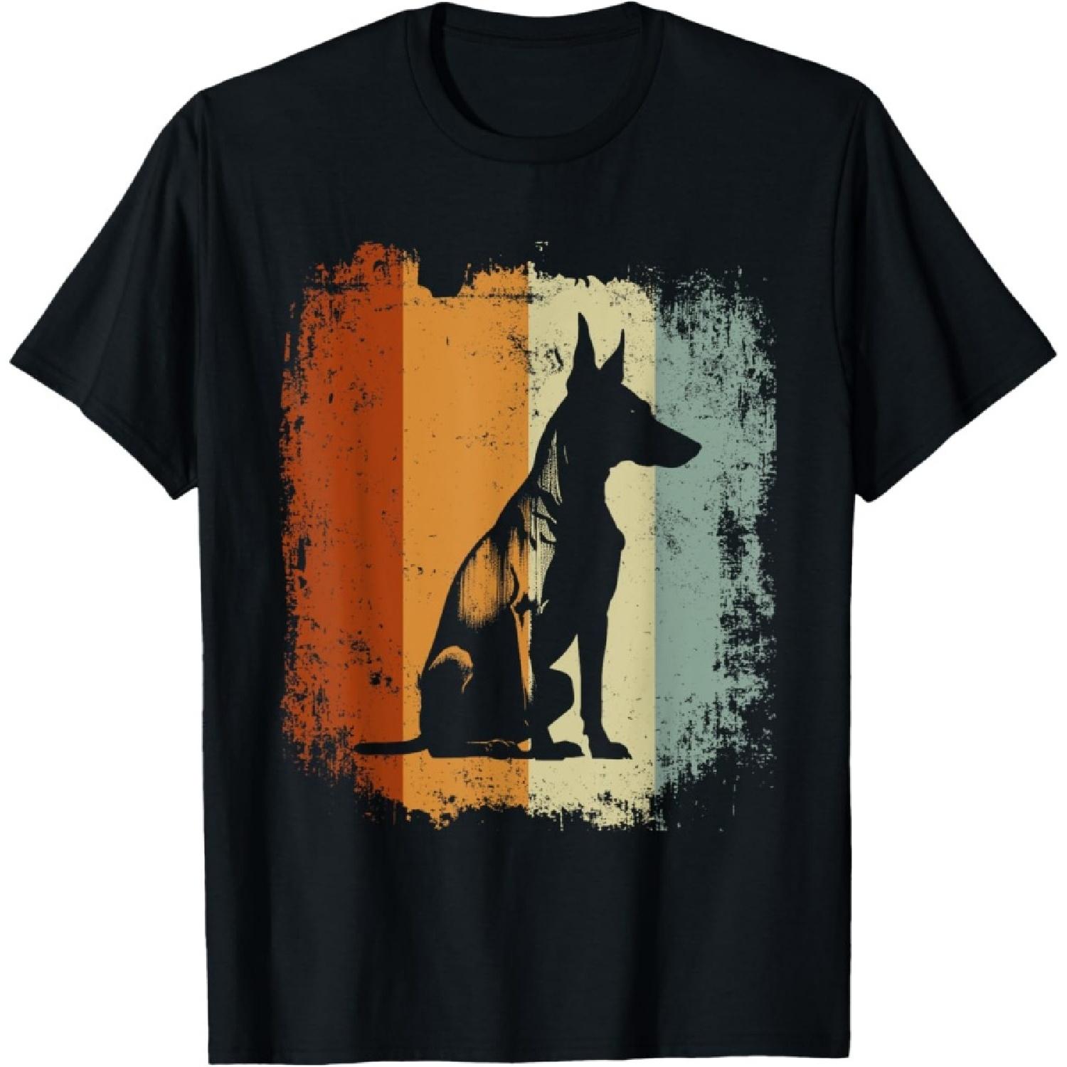 Футболка с ретро-дизайном фараоновой собаки S