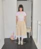 Syakili Bono Pocket Gingham Skirt (Cream)