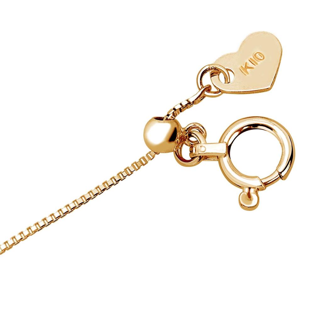 Sears Adjustable 10K Sliding Venetian K10PG Pink Gold Necklace, Gold, Adjuster, Style, 10cm, (saj97-0001-b-pg)