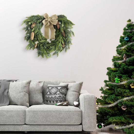 20 Inch Christmas Wreath For Front Door Real Touch Norfolk Pine Wreath
