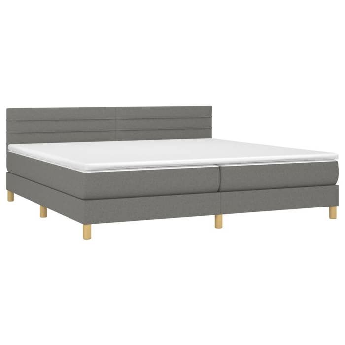 Maison Exclusive - Sommier à lattes de lit et matelas et LED Gris foncé 200x200 cm