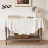 Square Lace Tablecloth Small Non-shrinking Scalloped Tablecloth White Floral Doily Vintage Style Table Cover for Coffee Side Tea Party