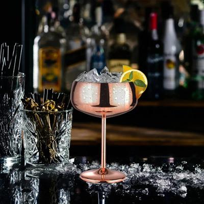 2pcs 450ml Wide Mouth Juice Kitchen Solid Stainless Steel Wine Glass Wedding Drinkware Party Cocktail Champagne Smooth Surface