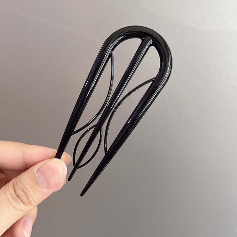 Waterproof Leaf U-shaped Hair Stick Geometric Headwear Headdress Resin Hair Fork Festival