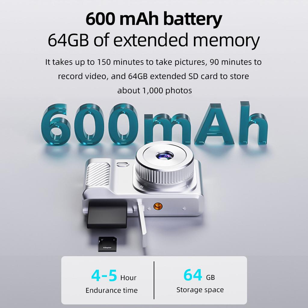 1080P Dijital Kamera 56MP Taşınabilir Dijital Video Kamera 2.8 İnç IPS Ekran 8X Zoom Manuel Odaklama