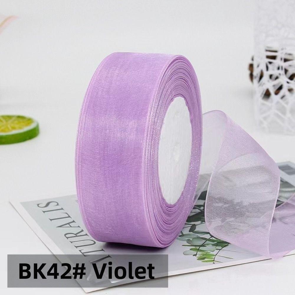 Dark Colors 4cm Chiffon Colorful Ribbon Solid Chiffon Ribbon DIY Bow Gift Wrapping Organza Satin Ribbons Silk Satin Ribbons L светло-фиолетовый