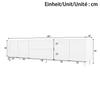 TV Cabinet with Four Doors and Two Drawers, Cabinet made of Chipboard + MDF, Steel Tube Feet, Modern Living Room Storage Cabinet with Arched Doors