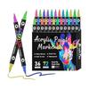 Acrylic Marker Pen, 36 Pieces, 72 Colors [2 Colors/Brush Type] Acrylic Paint Pen, Water Based, Quick Drying, Water Resistant, DIY, Coloring Book,