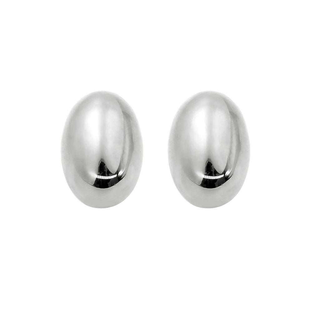 Elegant Gold-Plated Titanium Oval Stud Earrings in French Style - Autumn/Winter Collection for Women