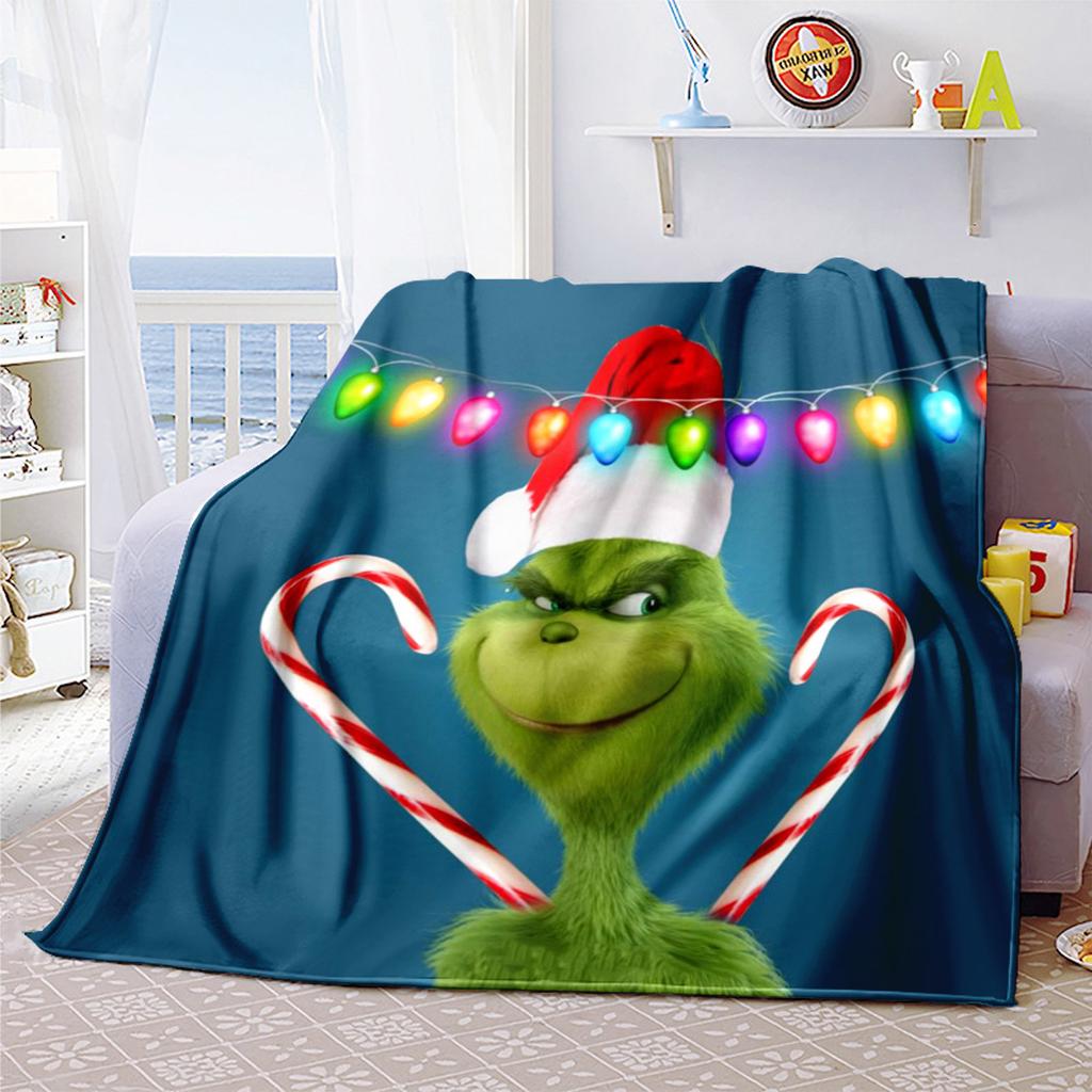 Christmas Gift Comedy Movie How the Grinch Stole Christmas blanket home warming, four season bed decoration sofa cover flannel throwing blanket K12
