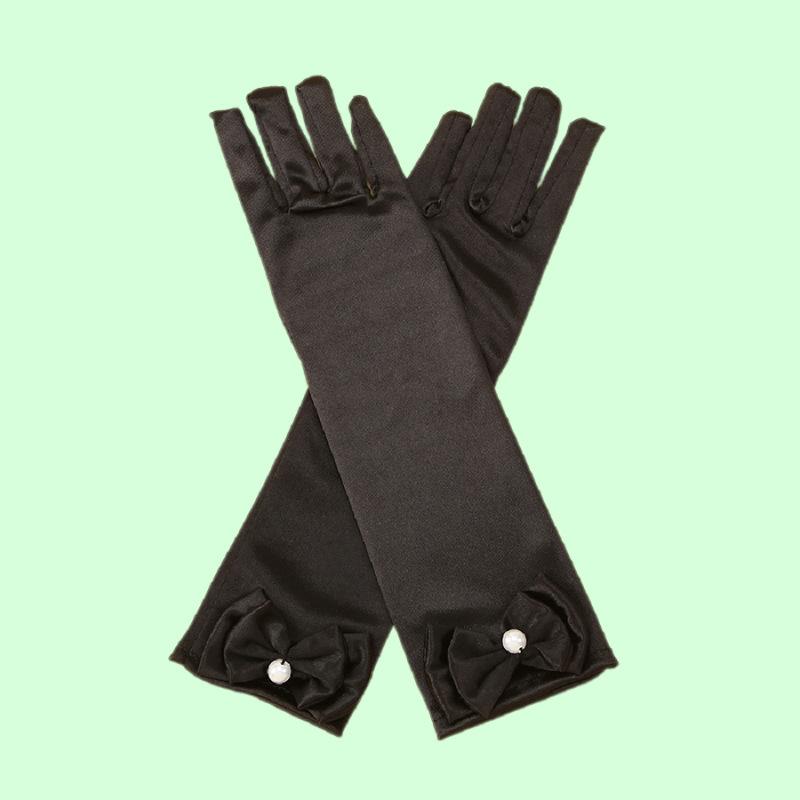 Meier Hot-selling layered bow princess dress performance gloves About 29cm long чёрный