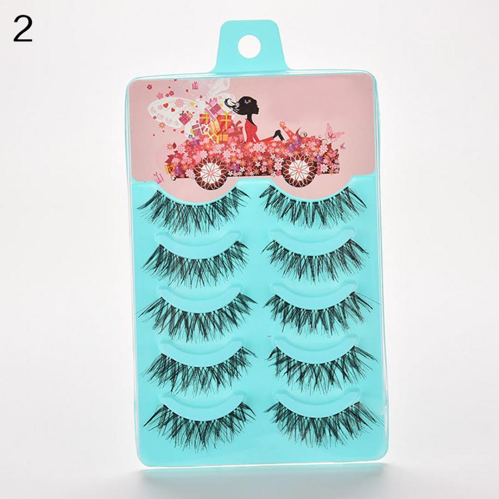 New 5 Pairs Makeup Handmade Long Thick Cross False Eyelashes Eye Lashes Extensions