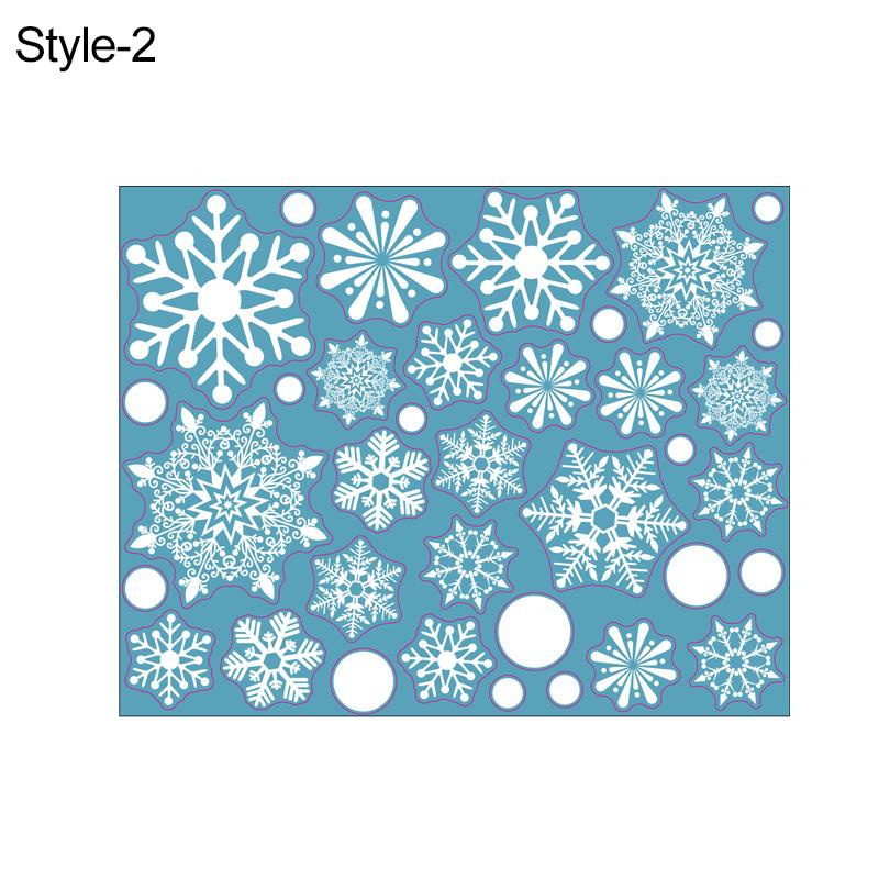36Pcs/sheet White Snowflake Christmas Wall Stickers Glass Window Decal Sticker Christmas Decorations For Home New Year Gift