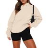 Damen-Sweatshirt mit Rundhalsausschnitt, übergroß, langärmelig, lässig, locker sitzender Kordelzug