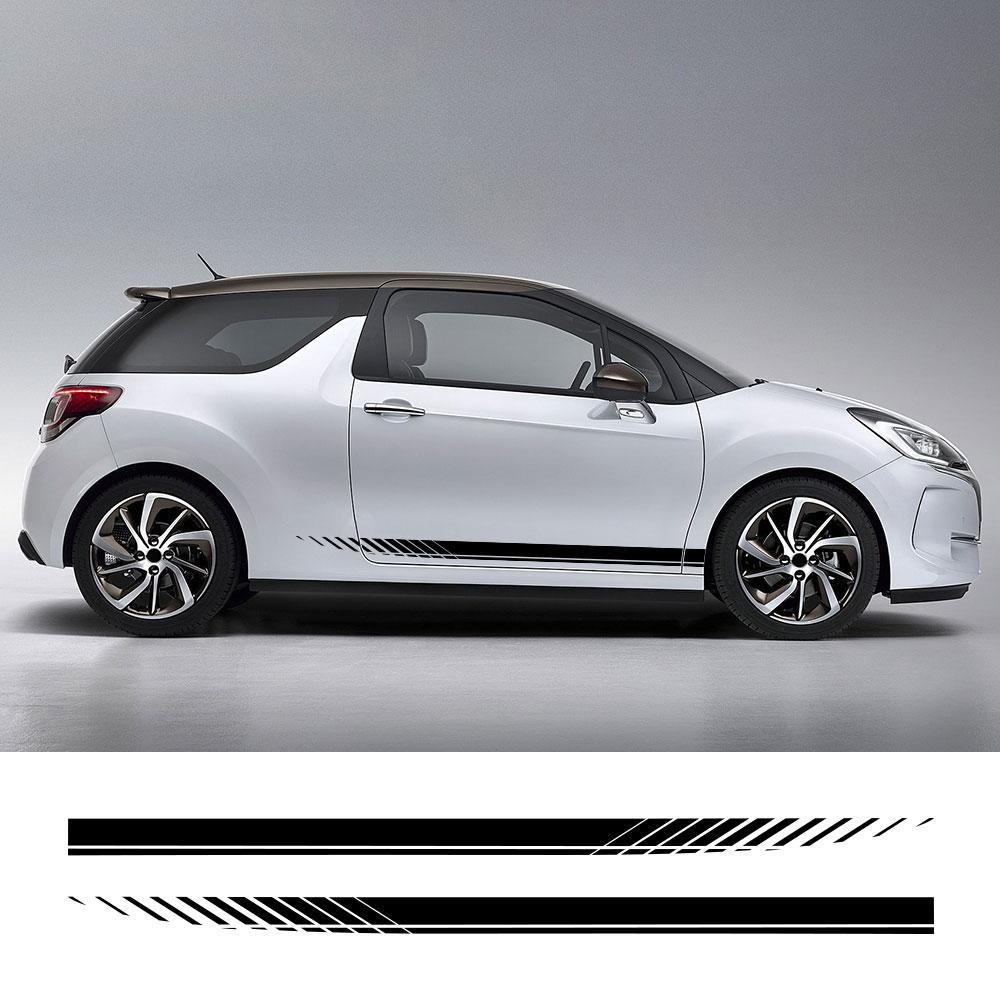 2 vnt. Automobilio durų šoninės lipdukai Automobilio kėbulo tiuningo vinilinės lipdukų detalės Citroen DS DS3 Cabrio DS4 DS5 Prestige 5LS DS DS6 DS7