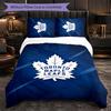Toronto Maple Leafs Pattern Microfiber 3Pcs Bedding Set Decor Duvet Cover Set For Bedroom Home Use