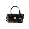 Charles & Keith Small CK 26 Spring College Style Chain Messenger Bag PU Handheld Crossbody Bag Women Bags Distressed-Tan Black CK2-30671895