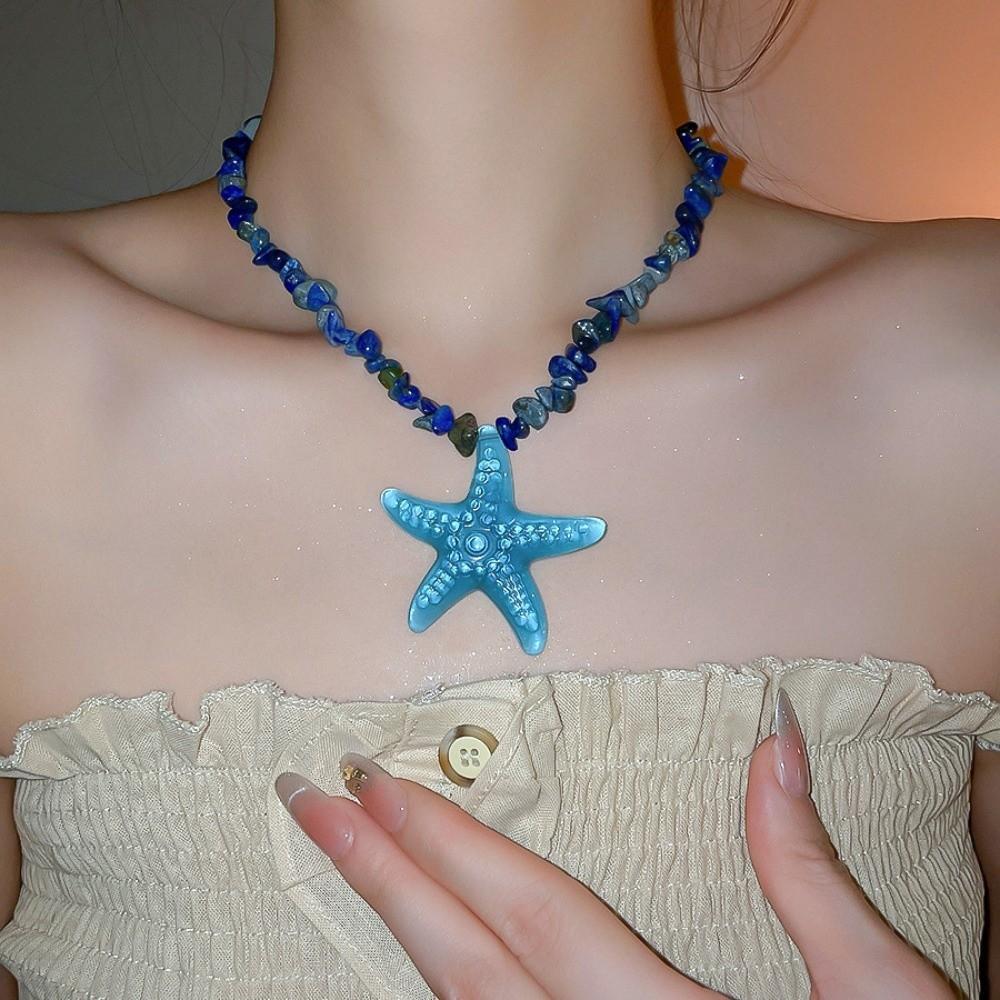 Y2K Accessories Starfish Clavicle Chain Pendant Beach Choker Fashion Starfish Necklace  Girls Gift