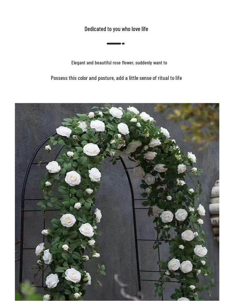 Rose Flower Vine Greenery for Air Conditioner Pipe Decoration and Wall Covering