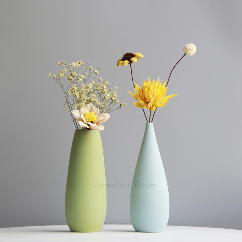 Minimalist Solid-color Flower Vase Colorful Ceramic Flower Vase Desktop Mini Vase Home Decorative Centerpiece