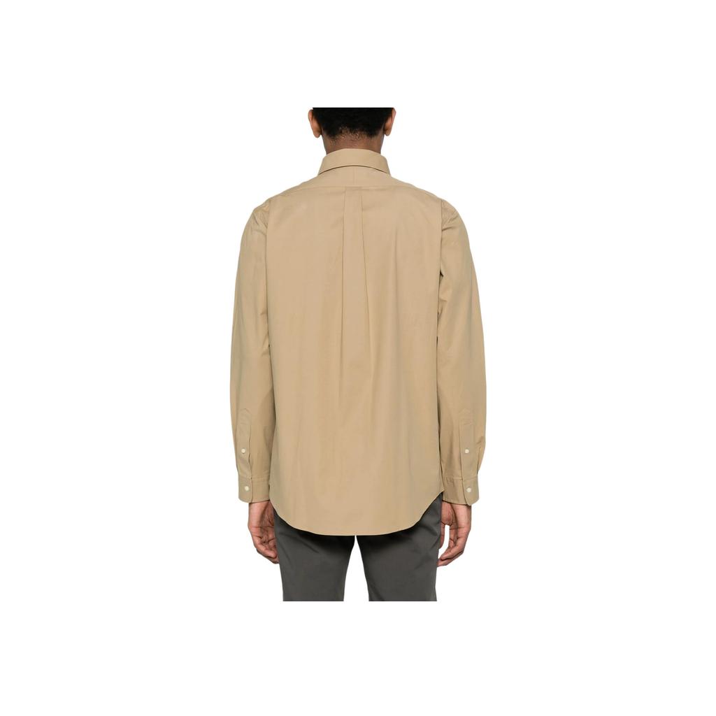Polo Ralph Lauren Logo Embroidered Button Loose Fit Long Sleeve Shirt Men Shirts Light-Brown 710929349-002