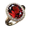 Nuovo Anello da Donna 2026 in Oro 24K con Zircone Rosso Melograno Gioielli